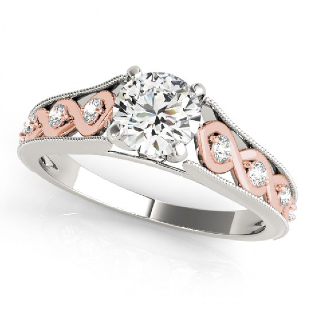0.95 CTW Certified VS/SI Diamond Solitaire Ring 14K: REF-174Y5K -25401 ---- 0.95 CTW Certified VS/SI Diamond Solitaire Ring 14K White & Rose Gold ---- Luxury Designer Brand Ring Appraised at $8,650 Certificate Number US25401 14k White & Rose gold, Ring 