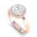1.75 CTW Halo VS/SI Diamond Micro Pave Ring 14K Rose - 2