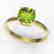 2 CTW Cushion Cut Peridot Solitaire Engagement Ring 18K - 2