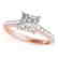 1.3 CTW Certified VS/SI Princess Diamond Ring 14K Rose