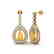 2.25 CTW Citrine & Micro Pave VS/SI Diamond Earrings - 2