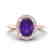 1.75 CTW Amethyst & Micro VS/SI Diamond Ring Halo 14K