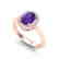 1.75 CTW Amethyst & Micro VS/SI Diamond Ring Halo 14K - 2
