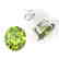18 CTW Peridot Designer Solitaire Stud Earrings 18K - 2