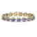 19.14 CTW Tanzanite & Diamond Halo Bracelet 10K Yellow