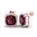 12 CTW Garnet & Micro Pave Halo VS/SI Diamond Earrings - 2