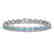10.76 CTW Swiss Topaz & Diamond Halo Bracelet 10K White