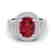 3.50 CTW Ruby & Micro Pave VS/SI Diamond Halo Ring 18K