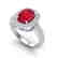 3.50 CTW Ruby & Micro Pave VS/SI Diamond Halo Ring 18K - 2