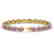 10.05 CTW Amethyst & Diamond Halo Bracelet 10K Yellow - 2