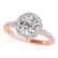 0.5 CTW Certified VS/SI Diamond Solitaire Halo Ring 14K