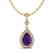 2.25 CTW Amethyst & Micro Pave VS/SI Diamond Necklace - 2