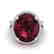 10 CTW Garnet & Micro Pave VS/SI Diamond Halo Ring 18K