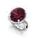 10 CTW Garnet & Micro Pave VS/SI Diamond Halo Ring 18K - 2