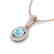 1.75 CTW Aquamarine & Micro VS/SI Diamond Necklace Halo - 2