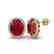 6 CTW Ruby & Micro Pave VS/SI Diamond Earrings Halo 18K - 2