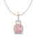 2.75 CTW Morganite & Micro VS/SI Diamond Halo Necklace - 2
