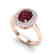 2.50 CTW Garnet With Micro VS/SI Diamond Ring Halo 14K - 2