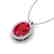 2.75 CTW Ruby & Micro VS/SI Diamond Halo Necklace 18K - 2