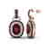 5 CTW Garnet With Black & Micro VS/SI Diamond Earrings - 2