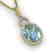 4 CTW Sky Blue Topaz & Pave Halo VS/SI Diamond Necklace