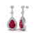 6 CTW Ruby & Micro Pave VS/SI Diamond Earrings Designer - 2