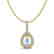 1.15 CTW Aquamarine & Micro Pave VS/SI Diamond Necklace - 2