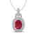 2.50 CTW Ruby And Micro Pave VS/SI Diamond Necklace