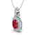 2.50 CTW Ruby And Micro Pave VS/SI Diamond Necklace - 2