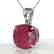 6 Cushion Cut Ruby Solitaire necklace 18K White Gold