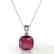 6 Cushion Cut Ruby Solitaire necklace 18K White Gold - 2