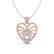3 CTW Micro Pave VS/SI Diamond Heart Necklace 14K Rose