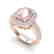 3.25 CTW Morganite & Micro Pave VS/SI Diamond Halo Ring - 2