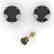 3.0 CTW Black Diamond Stud Solitaire Earrings 14K - 2
