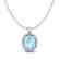 2.50 CTW Aquamarine & Micro VS/SI Diamond Necklace Halo - 2