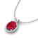 3 CTW Ruby & Micro Pave VS/SI Diamond Necklace Halo 18K