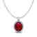 3 CTW Ruby & Micro Pave VS/SI Diamond Necklace Halo 18K - 2