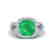 3.15 CTW Emerald & Micro VS/SI Diamond Ring 18K White