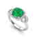 3.15 CTW Emerald & Micro VS/SI Diamond Ring 18K White - 2