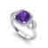 3.75 CTW Amethyst & Micro VS/SI Diamond Ring 18K White - 2