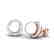 0.50 CTW Micro Pave Halo VS/SI Diamond & Pearl Earrings - 2