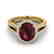 3 CTW Garnet & Micro VS/SI Diamond Halo Ring 18K Yellow