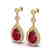 6 CTW Ruby & Micro Pave VS/SI Diamond Earrings Designer