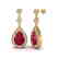 6 CTW Ruby & Micro Pave VS/SI Diamond Earrings Designer - 2