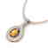 1.15 CTW Citrine & Micro Pave VS/SI Diamond Necklace
