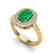 2.50 CTW Emerald With Micro VS/SI Diamond Ring Halo 14K - 2
