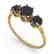 1 CTW Black Certified Diamond Art Deco Ring 14K Yellow - 2