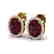 5.50 CTW Garnet & Micro VS/SI Diamond Halo Earrings 18K