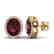 5.50 CTW Garnet & Micro VS/SI Diamond Halo Earrings 18K - 2