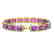 22.81 CTW Amethyst & Diamond Halo Bracelet 10K Yellow - 2